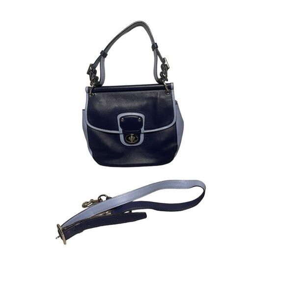 Coach Legacy Willis in Blue Colorblock Turnlock Purse - Picture 1 of 4